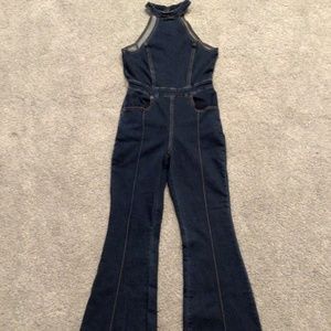Free People Sydney Denim Jumpsuit (size 8)